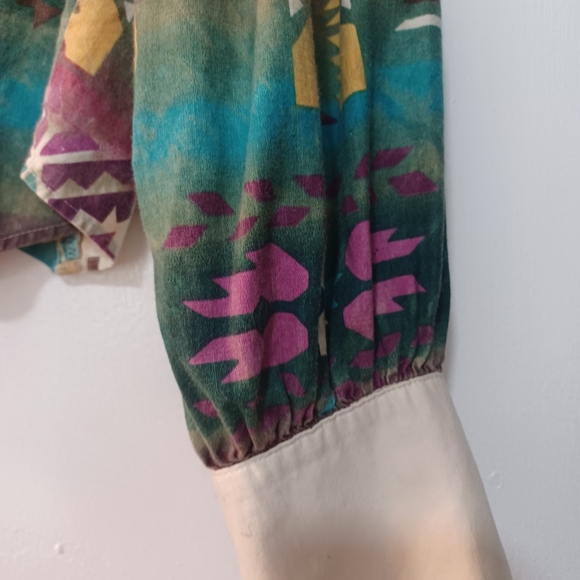 Boho Western Rainbow Crop Vintage Tassle Crop Collar Rodeo Jacket Banjo M - Picture 7 of 9